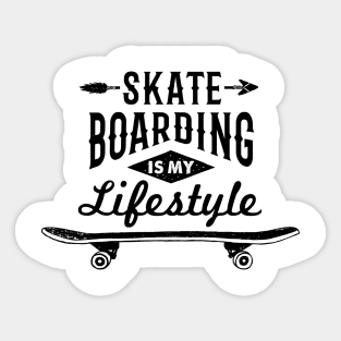 Skate Boarding is my Lifestyle, Black Design Sticker